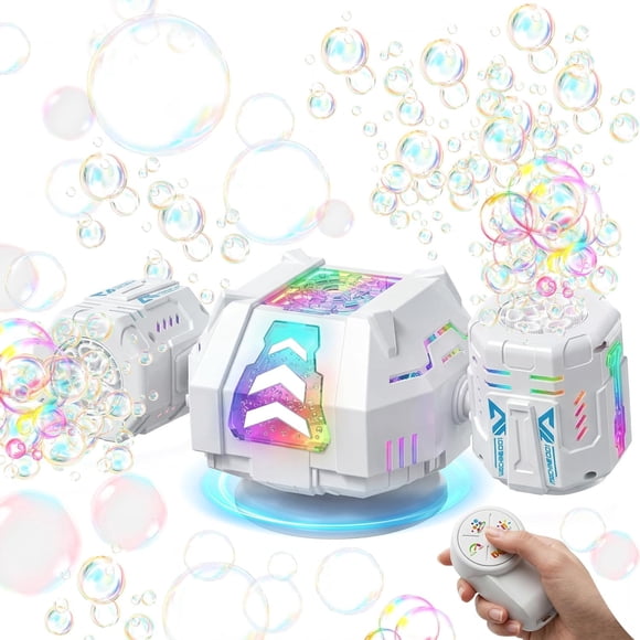 Máquina de burbujas recargable Fitrobust de doble boquilla con luz RGB