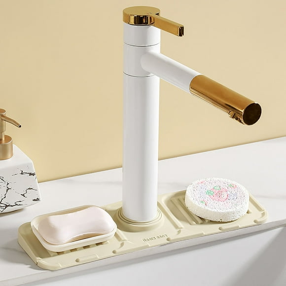 Almohadilla de drenaje para fregadero de cocina | Protector contra salpicaduras de grifo de lavabo de secado rápido | Transpirable, Silicona suave, 12.6"x3.94" | Protector de mesa multifuncional,