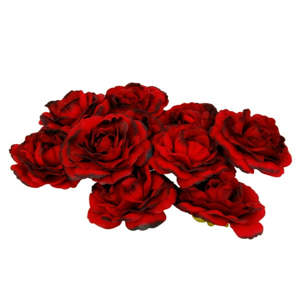 Cabezas de flores artificiales, 10 piezas de camelia de seda artificial para decoración de bodas, ramos de novia, centros de mesa y fiestas.