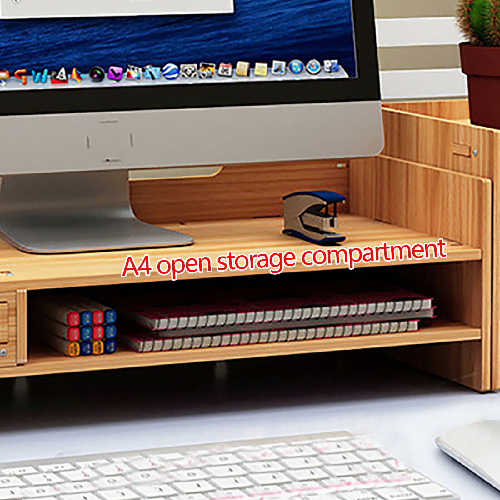 Mehikdip 13x15x4 Desk Organizer with Drawers in Wood-Modern Farmhouse  mini storage organizer