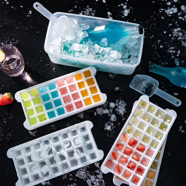 Iumwxz Kitchen Gadgets Kitchen Utensil Set Ice Tray Ice Box Ice Cubes Household Ice Maker Refrigerator Freezer Ice Cubes Box Kitchen Accessories Pink Plastic Festival Gift