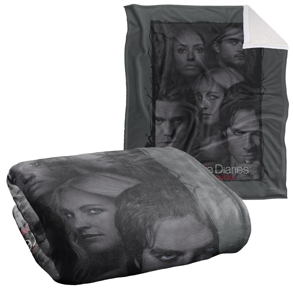 Vampire Diaries Blanket, 50"x60", So Here We are Silky Touch Sherpa