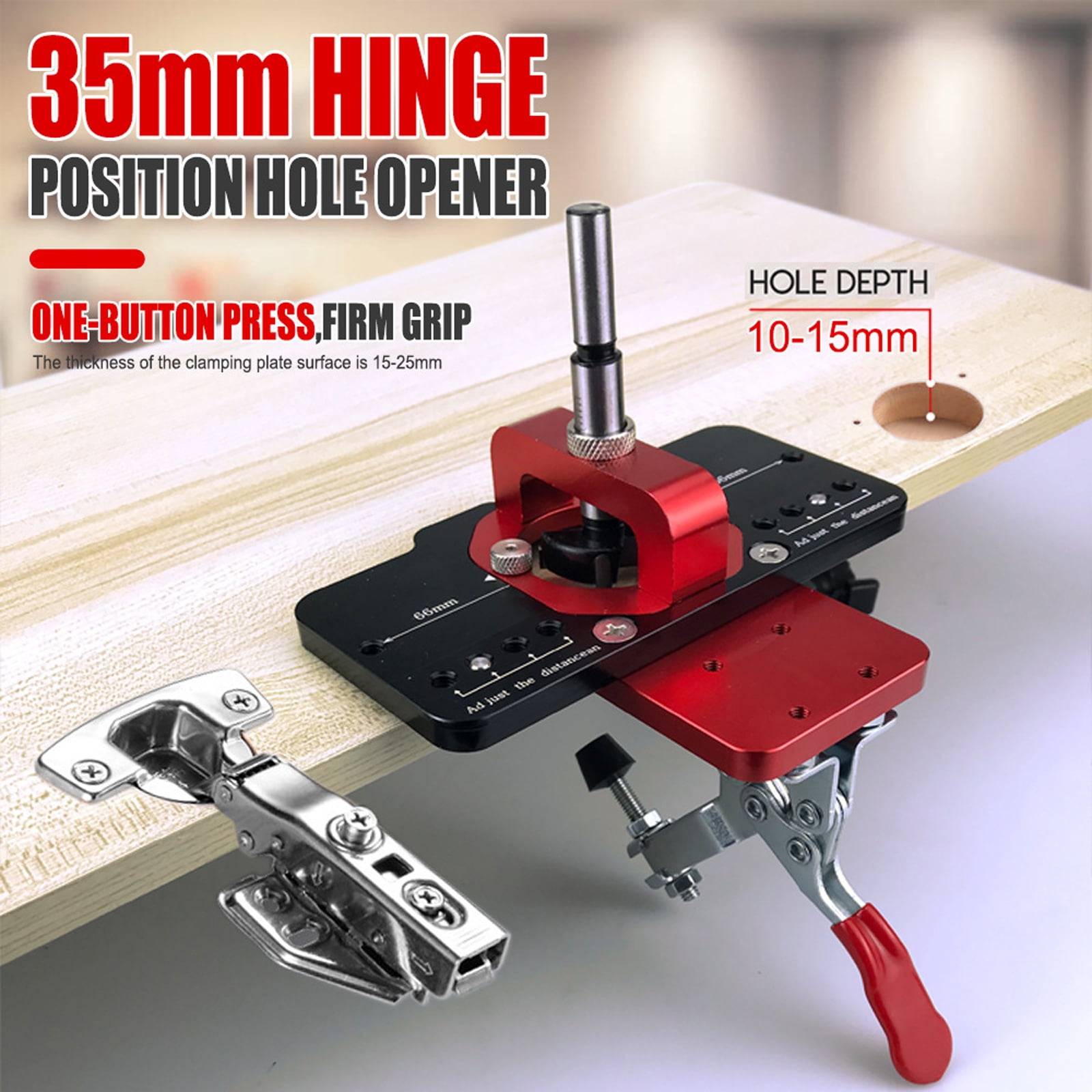 Hinge Mounting Tool Concealed Hinge Jig Concealed Door Hinge Jig with Quick Clamps Hinge Hole Drilling Guide Locator