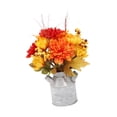 thumbnail image 3 of Flor artificial de otoño con jarrón, jarrón de jarra, arreglo floral de cosecha, flor de otoño falsa en cubo de hierro para boda en balcón Estilo C, 3 of 8