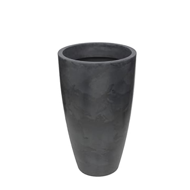 Ecobo Maceta Redonda Ecológica 89,9 cm Alto | Uso Interior/Exterior, Duradera, Versátil y Ligera | Diseño Contemporáneo, Artesanos Brasileños - Negro