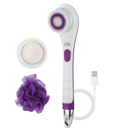 NERA 3-in-1 Shower Body Brush with Long Handle, Exfoliating and Massaging Features
