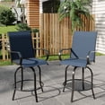 thumbnail image 4 of Outdoor Swivel Bar Stools Set of 2, Bar Height Patio Chairs with High Back & Armrest, All-Weather Textilene Fabric, 4 of 8