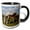 Black/White, variant on 3drose, Camargue Horse Foal, Mother, Camargue, France - Eu09 Aje0091 - Adam Jones, 11oz Two-tone Blue Mug