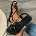 thumbnail image 6 of BYHONG Women's Strappy Beach Sandals - Vacation Ready Flat Sandals for Women, Comfortable & Lightweight Black 7, 6 of 6