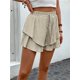 thumbnail image 5 of Pantalones cortos fluidos for mujer, falda pantalón estilo bohemio con volantes y mariposas, cintura alta, tela texturizada, doble capa, Color sólido, informal, 5 of 7