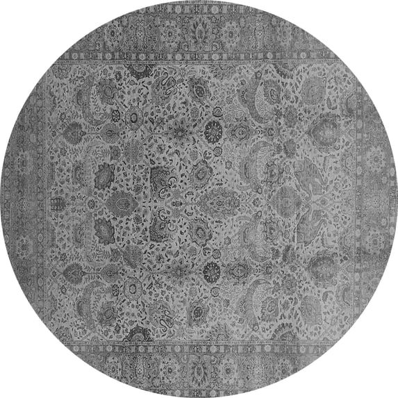 Ahgly Company Indoor Round Oriental Gray Traditional Area Rugs, 7' Round