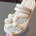 thumbnail image 4 of Cathalem Comfy Slippers for Little Girls Toddler Slide Sandal Girls Cloud Slippers Kids Beach Shower Bathroom Water Shoes(White,30), 4 of 5