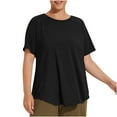 thumbnail image 2 of Women's Plus Size Workout Tops， Short Sleeve Athletic Shirts， Moisture-Wicking Yoga Tops， Loose-Fit T-Shirts, 2 of 5