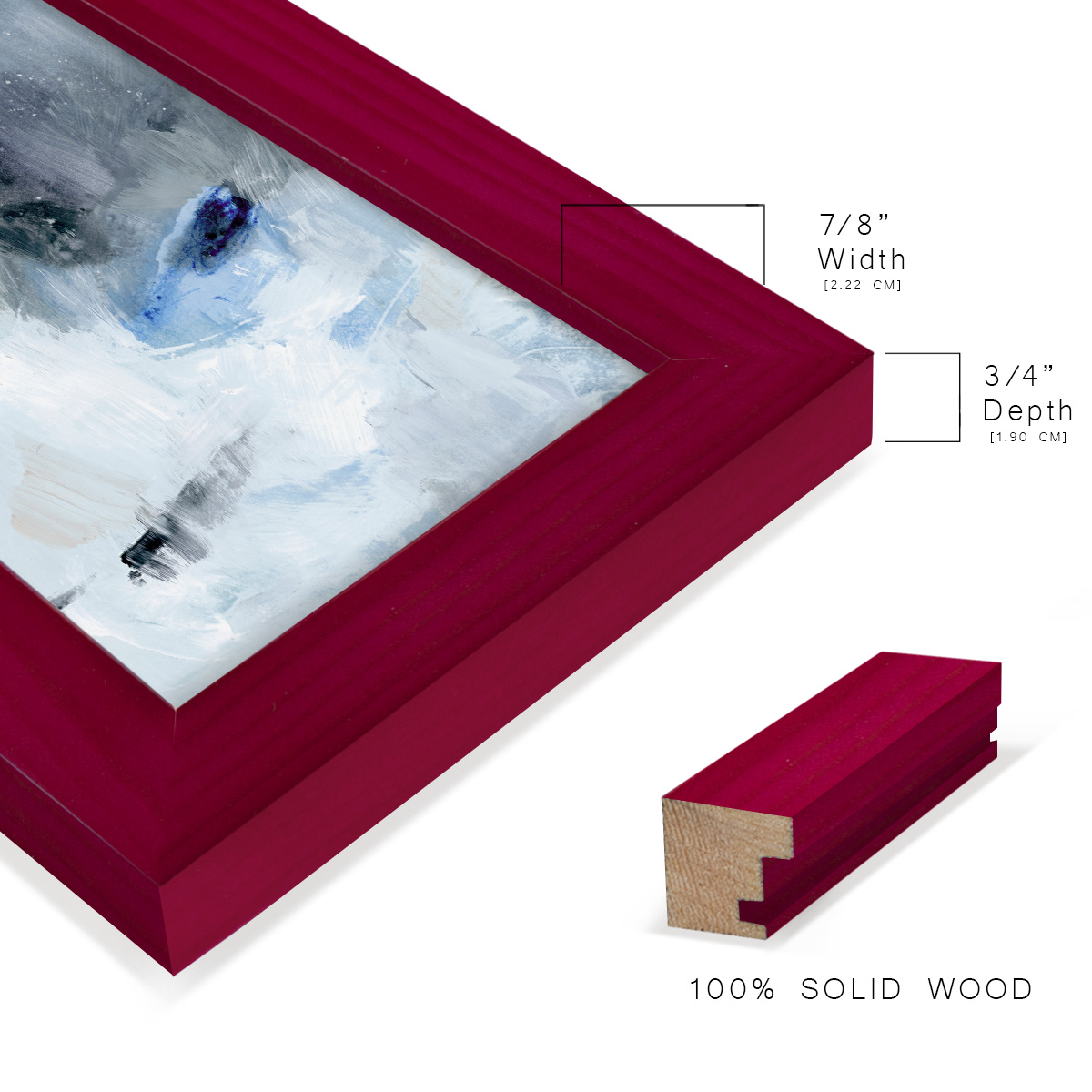 Welle II - Framed Print w/glass - Cherry Red
