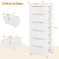 thumbnail image 3 of Costway 2 PCS 7-Drawer Plastic Rolling Storage Cart with 4 Universal Wheels Dresser Cabinet, 3 of 9