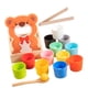 thumbnail image 1 of Juguete de alimentación de madera, juego de clasificación de colores, actividades de aprendizaje preescolar, juego de simulación Vasos de 12 colores, 1 of 9