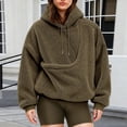 thumbnail image 4 of laqbezok Fleece Pet Hoodie Carrier, Women's Sweatshirt With Cat Dog Pouch, Cozy Hoodie With Pet Pouch & Large Pocket for Puppy Kitten Dogs Holder, Army Green L, 4 of 8