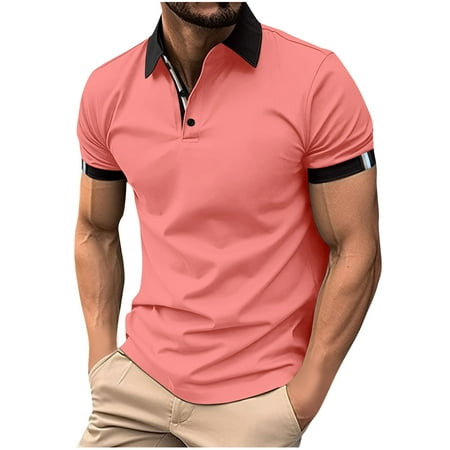 zfhfof Mens Polo Shirts Quarter Button Shirts Casual Classic Lightweight Short Sleeve Golf Collared Shirts Athletic T Shirts