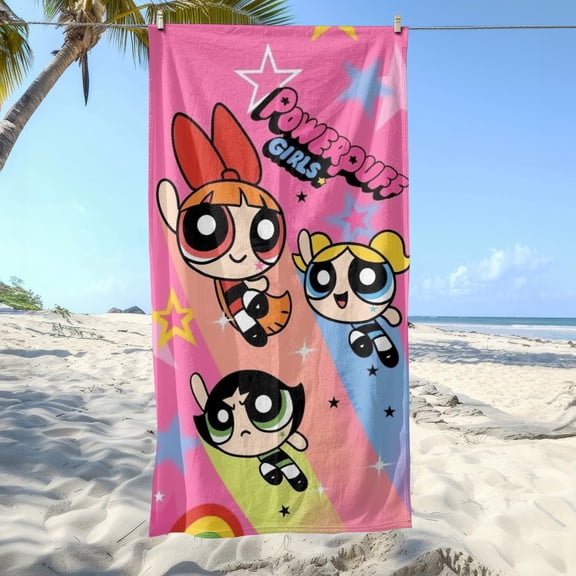 Powerpuff Girls Gifts Beach Towel for Women Girl Birthday Inspired Fan Bath Outdoor Music Lover