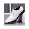 thumbnail image 4 of Harsuny Mens Wedding Glossy Oxford Shoe Smooth Classic Dress Shoes Party Nonslip Low Top White 45, 4 of 7
