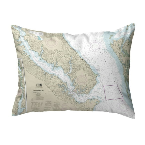 Betsy Drake KS12264 11 x 14 in. Chesapeake Bay, MD Nautical Map Non-Corded Indoor & Outdoor Pillow