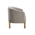 thumbnail image 4 of Barrel Style Accent Chair- Taupe Gray Polyester- Brown Wood Legs, 4 of 7