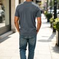 thumbnail image 7 of Men's Big and Tall Shirts Cotton V Neck Plus Size Short Sleeve Soft Casual 2026 Summer Tee Dark Gray XL, 7 of 7