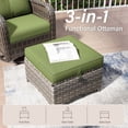 thumbnail image 6 of Joyside 7 PCS Wicker Patio Furniture Set, Rattan Patio Chairs with Sofa, Ottomans, Black Coffee Table and Side Table, Deep Seating, High Back, Thick Cushions, Outdoor Furniture Set, Green, 6 of 8