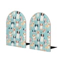 thumbnail image 2 of Picia Colorful Dog Pattern Wood Bookends for Shelves,Non-slip Bookends, Heavy Duty Wooden Bookend Support,1 Pair, 2 of 8