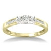 1/4 Carat Three Stone Diamond Ring in 10kt Yellow Gold