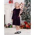 thumbnail image 5 of IDOPIP Toddler Baby Girls Velvet Tutu Dress Ruffle Long Sleeve Princess Pageant Party Wedding Dresses Fall Winter Clothes Infant Kids Birthday Holiday Playwear Dresses Outfits, 5 of 10