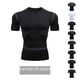 thumbnail image 2 of Camiseta deportiva de manga corta transpirable para hombre, absorbente del sudor, de secado rápido, paquete de fitness, camiseta ajustada con músculos, 2 of 5