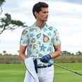thumbnail image 3 of Rateoe Sea Shells 2 Pattern Men's Short Sleeve Polo Shirts, Golf Polo Shirts Short Sleeve Performance Moisture Wicking Dry-Medium, 3 of 6