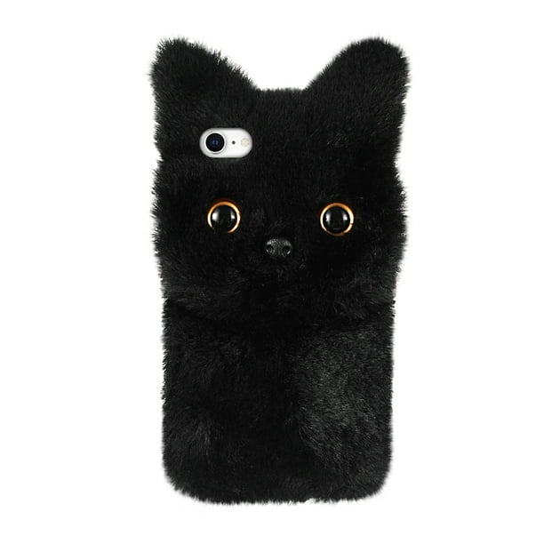 EeaseMX Caja del teléfono del gato mullido Cubierta del teléfono resistente a las caídas a prueba de golpes Cuello suave y resistente al rayado para el iPhone 7/8