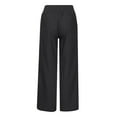 thumbnail image 6 of Aofany Women Casual Trousers Elastic Waist Solid Jeans Loose Wide Leg Long Pants, 6 of 8