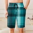thumbnail image 2 of Busydd Mens Shorts Fashion Plaid Pajama Shorts Elastic Waist Drawstring Sleep Shorts Casual Comfy Gym Athletic Shorts with Pockets, 2 of 6