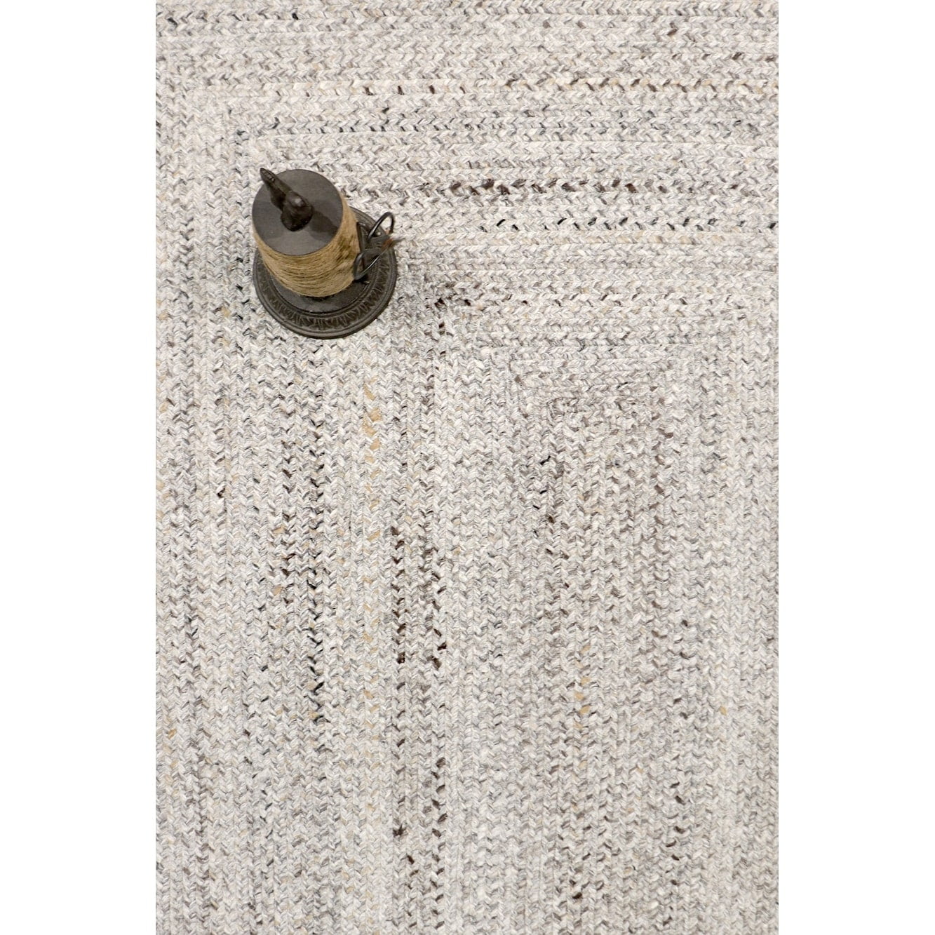 Pasargad Home Lagos 5' X 5' Hand Braided Grey/MultiColor Round Rug - All Ages, Indoors & Outdoors