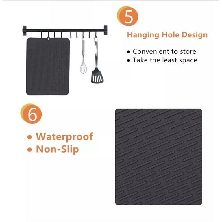 Soft Silicone Sink Mats For Faucet - Double-sided Design With Self