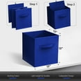 thumbnail image 3 of Sorbus 13 Inch Collapsible Fabric Storage Cubes, 8 Foldable Baskets for Organizing for Closet, Shelves, Clothes, Toys, Books, Royal Blue, 3 of 7
