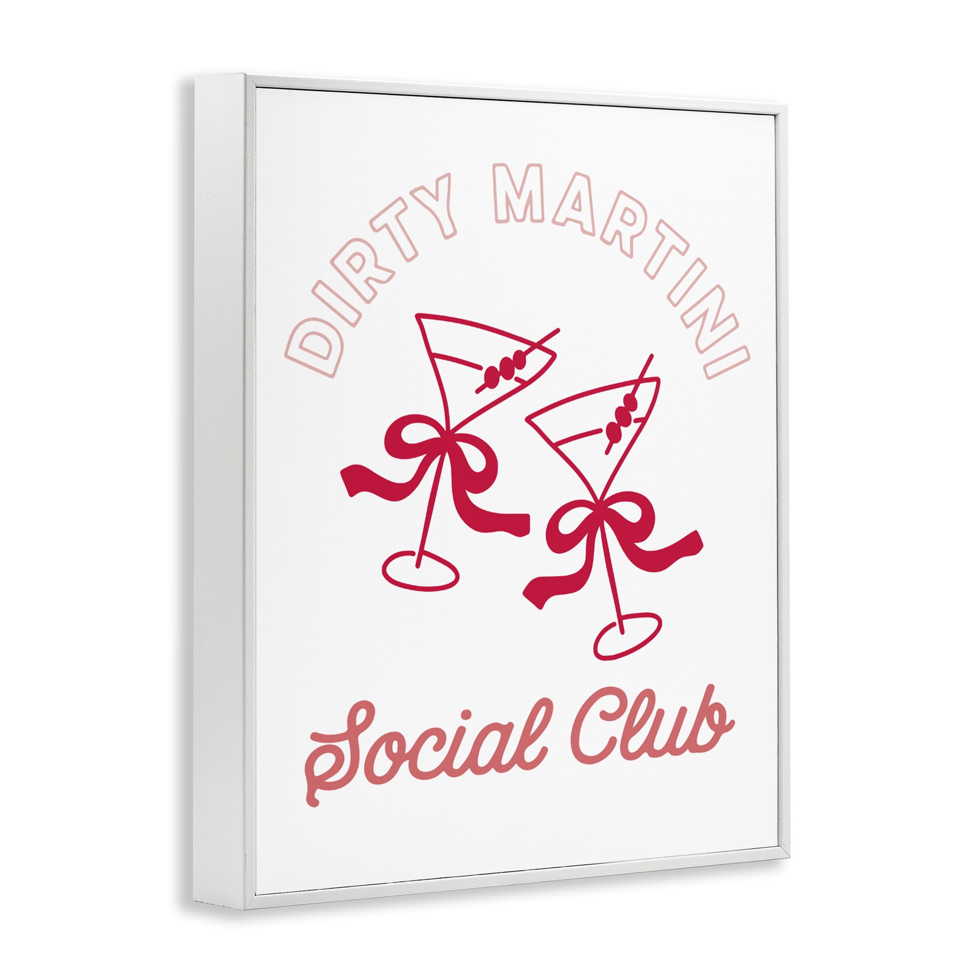 Stupell Industries Pink Martini Social Club White Framed Giclee Art, design by Lettered and Lined