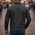 thumbnail image 5 of Miqool Denim Jacket for Men Button Down Long Sleeve Trucker Jean Jacket Casual Workwear Coat with Pockets, 5 of 7