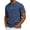 Navy, variant on Miqool Washed Denim Shirt for Man Short Sleeve Collared Casual Lightweight Ruched Summer Jean Top with Chest Pockets