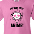 thumbnail image 4 of Inktastic I Really Love Anime with Cute Anime Cat and Hearts Youth T-Shirt, 4 of 5
