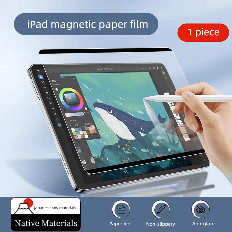 Magnetic Screen Protector for iPad Pro 12.9 3/4/5/6 Generation 2022, Pro  11” 1-4 Gen, iPad 10th 9 8 7 Gen 10.9”, Air 5 4 3, Mini 6 5 4 3 2 1 Drawing  Writing Feels Like Paper HD Anti Glare Matte Film 