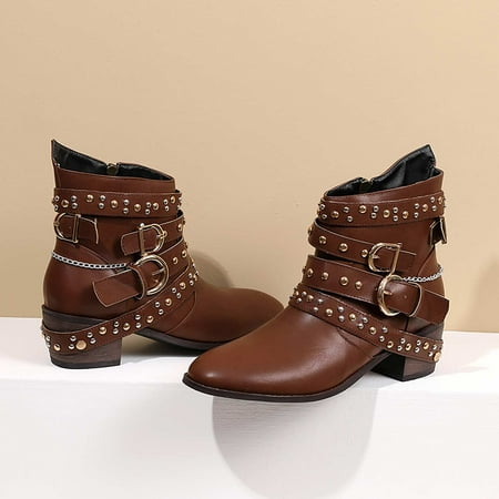 

MIARHB Pointed Thick Heels Women s Boots Short Boots Boots Women s Boots