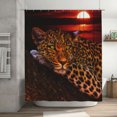 thumbnail image 7 of Moon Leopard Cheetah Shower Curtain Sets with 12 Hooks, Shower Curtain Liner Fabric Bathroom Decor Polyester waterproof fabric 72 X72 inches, 7 of 7
