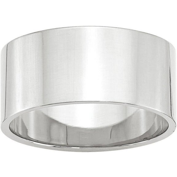 Primal Gold 14 Karat White Gold 10mm Lightweight Flat Band Size 10.5