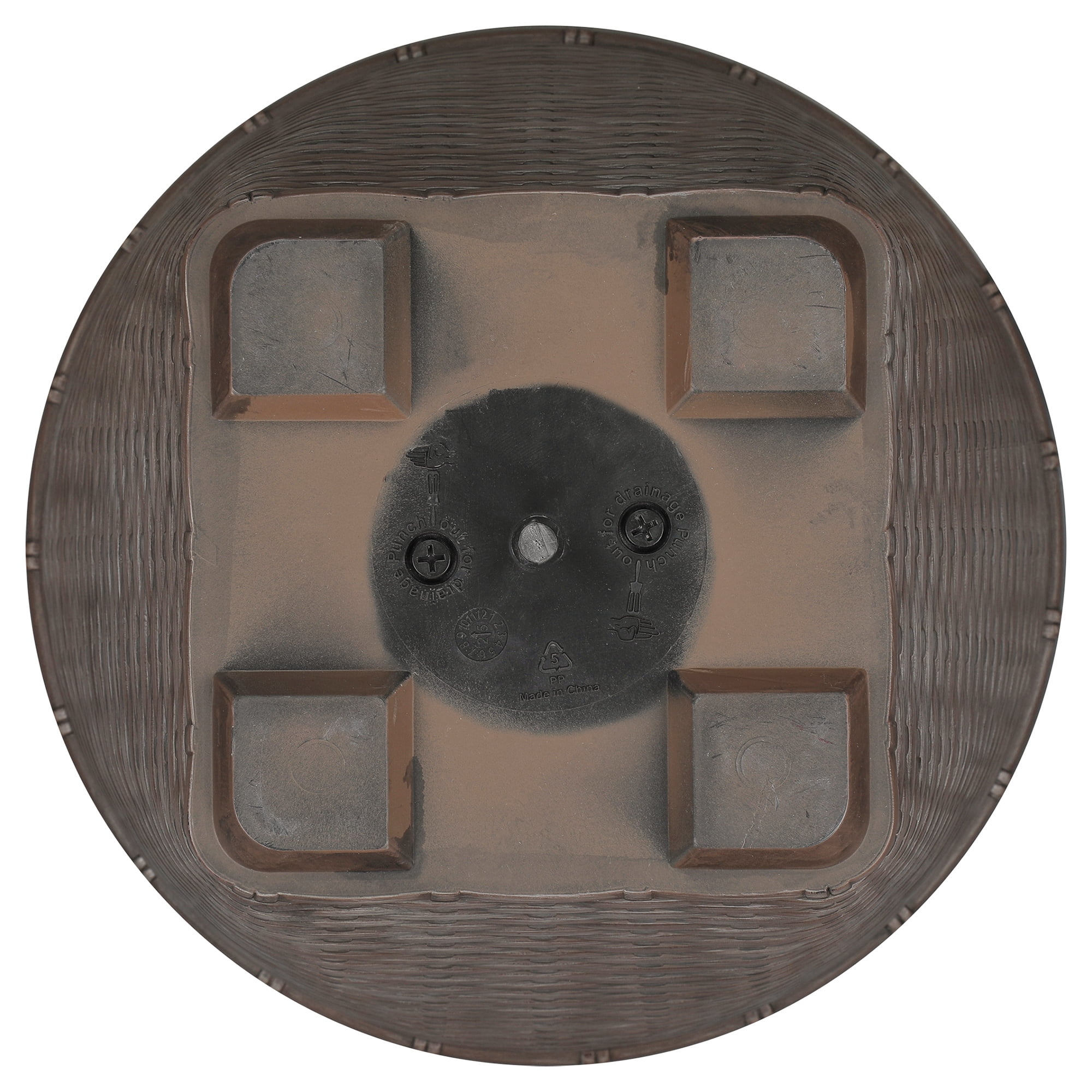 My Texas House Ainsley 16in Dark Brown 100% Recycled Resin Planter