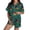 Green, variant on JIANLAI Nightgown Women's Cute Ghost & Floral All‑Over Print Notched Lapel Button‑Down Short‑Sleeve Top & Elastic Waist Shorts Loungewear Multiple Patterns Available S‑XXXL