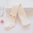 thumbnail image 2 of Gyexs Cute Girls Leggings Cotton Knit Soft Cozy Fit Soild Color Print Kids Pantyhose Thermal Winter Tights A03 White & 4-5 Years, 2 of 3
